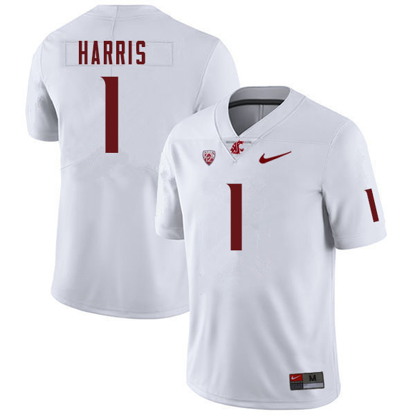 Men #1 Travell Harris Washington Cougars College Football Jerseys Sale-White - Click Image to Close